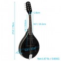 Glarry A Style 8-String Acoustic Electric Mandolin Double-Duty Mandolin with Gig Bag for Beginner Black