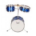 Glarry 13"x8" 3-Pieces Junior Kids Child Drum Set Kit Pedal Drum Stick Wrench Drum Stool Blue