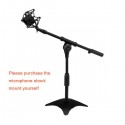 Metal Adjustable Desktop Mic Stand With Weighted Base,  12.2" To 16.5" High, 3/8" Screw Converts To 5/8" Screw, Suit For Live Broadcast, Online Class, Face Time, Zoom Meeting, Video Calls, Video Recor