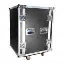 [US-W]19" 16U Double Layer Double Door DJ Equipment Cabinet Black & Silver