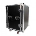 [US-W]19" 16U Double Layer Double Door DJ Equipment Cabinet Black & Silver