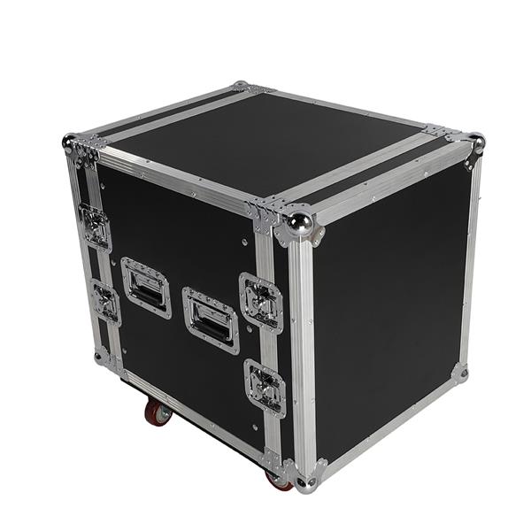 [US-W]19" 12U Single Layer Double Door DJ Equipment Cabinet Black & Silver
