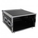 [US-W]19" 6U Single Layer Double Door DJ Equipment Cabinet Black & Silver