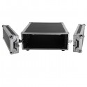 19" 4U Single Layer Double Door DJ Equipment Cabinet Black & Silver