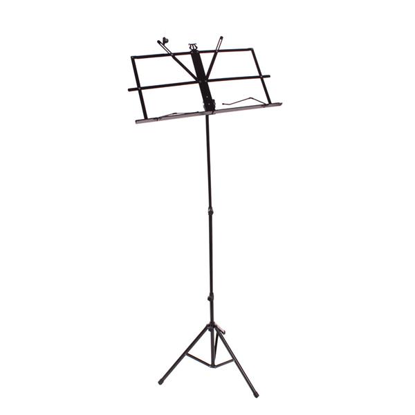 [US-W]Glarry Handy Portable Adjustable Folding Music Stand with Bag Black